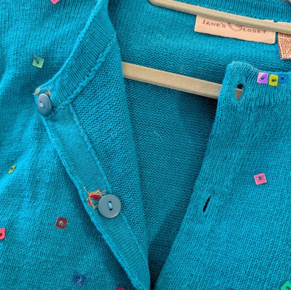 Vintage Jane's Closet Party Gifts Sweater, S, Beaded, Embellished, Festive! - Picture 6 of 8